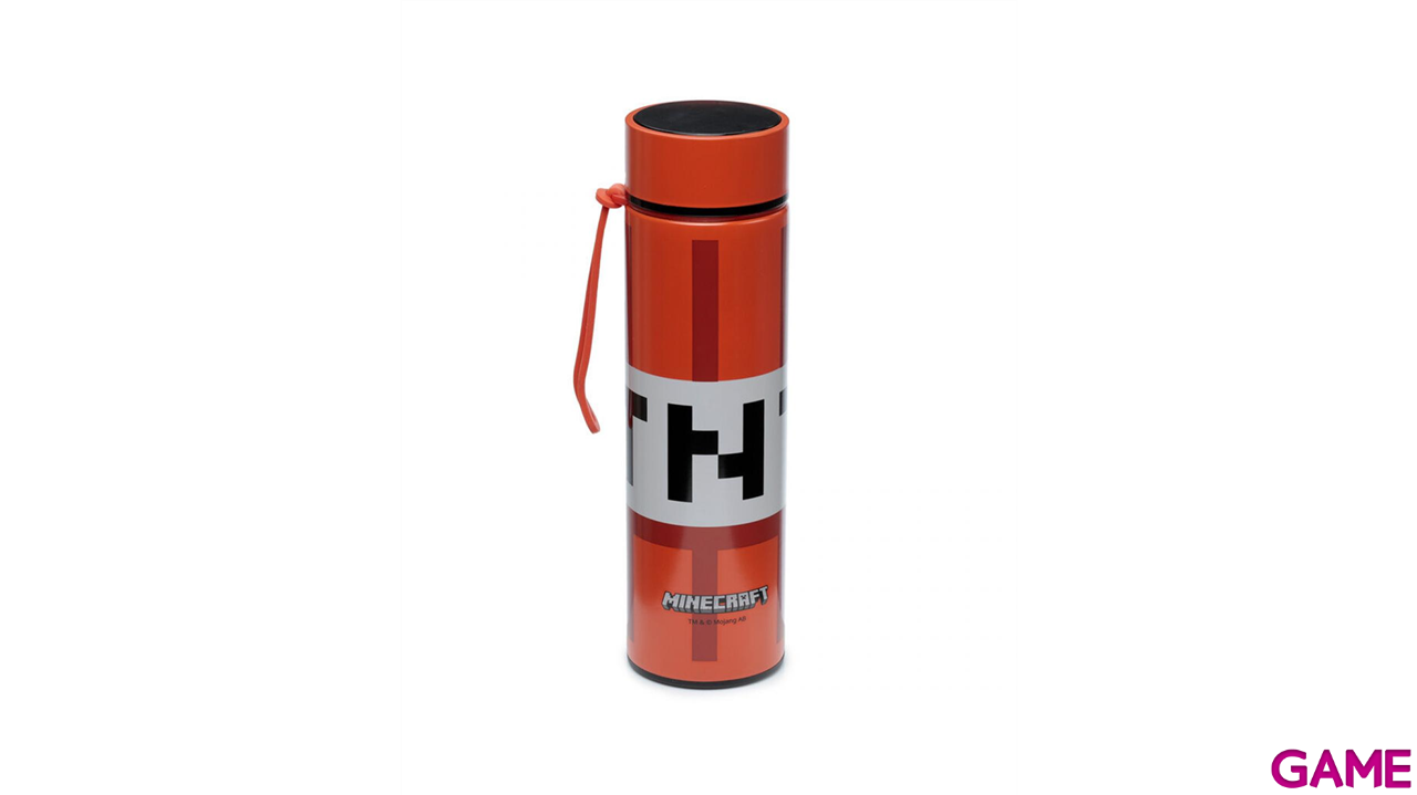 Botella metalica de acero inoxidable con Termometro Minecraft TNT de 450 ml-1