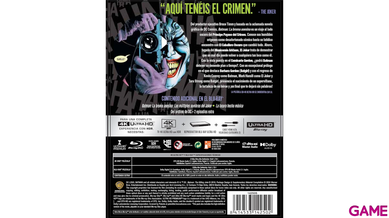 Batman La Broma Asesina 4K + BD Edición Steelbook (V.O.S.E)-1