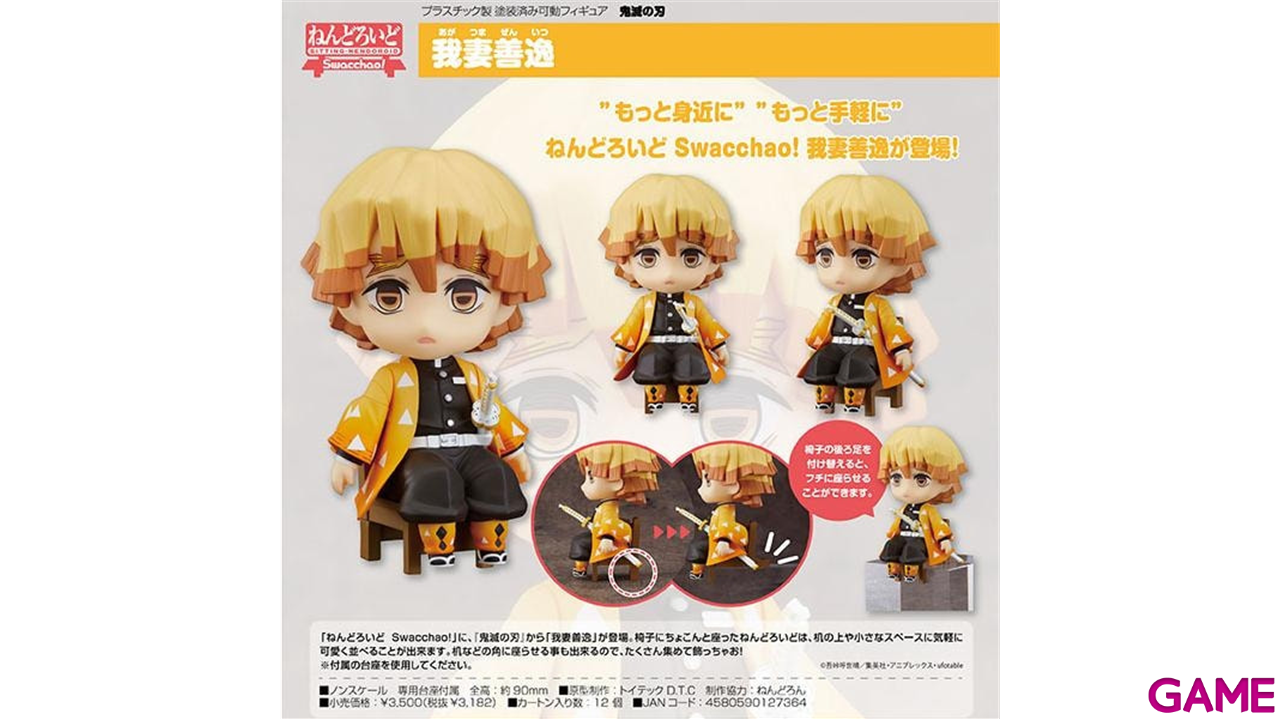 Figura Nendoroid Demon Slayer Kimetsu no Jaiba Zenitsu Agatsuma de 9 cm-3