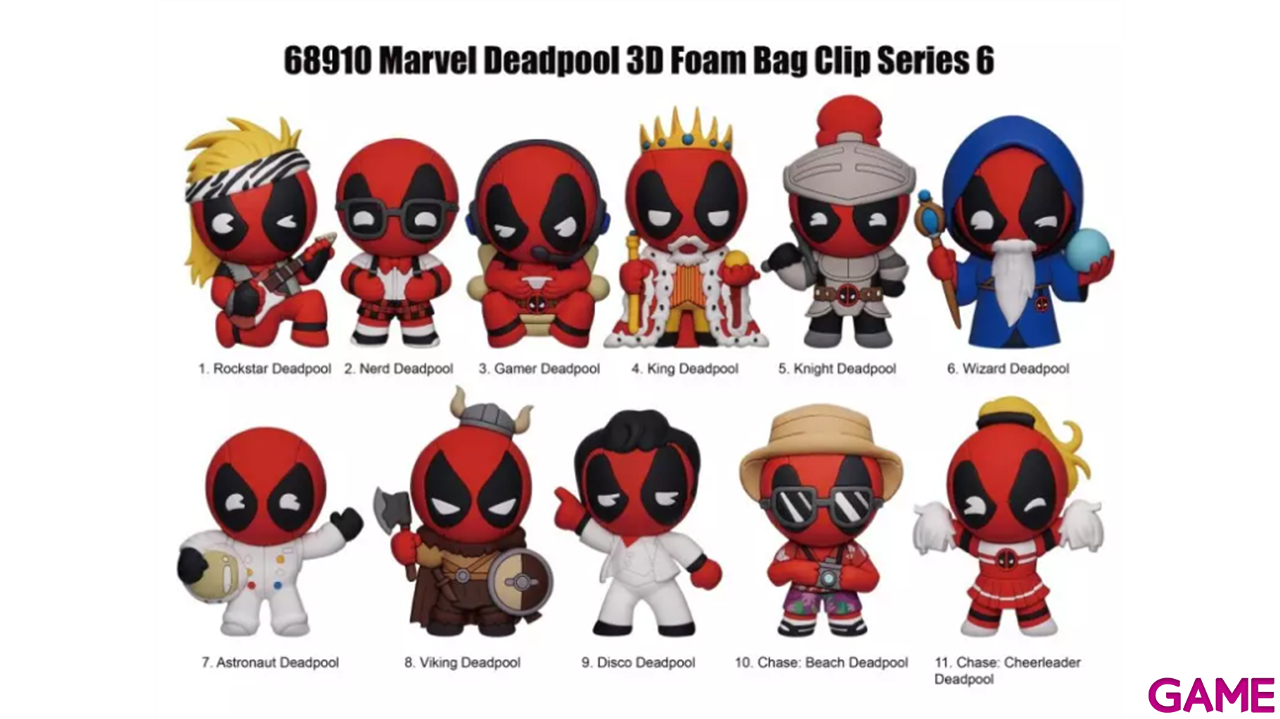 Colgante 3D Marvel Deadpool Serie 6 para Mochilas y bolsos (surtido)-0