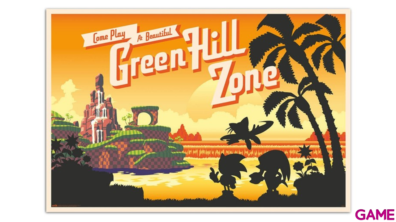 Poster Sonic come play at beautiful Green Hill Zone 61,5 x 91,5 cm-0