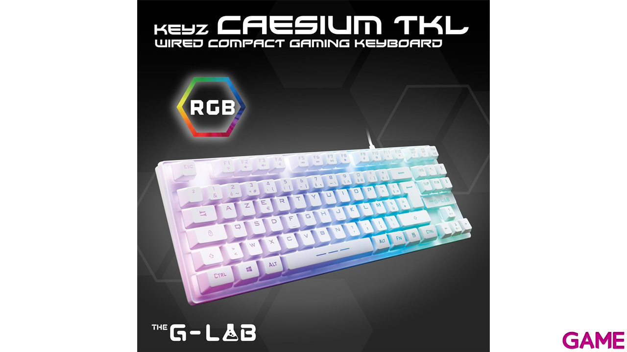 The G-Lab Keyz Caesium TKL RGB Membrana Blanco - Teclado Gaming-0