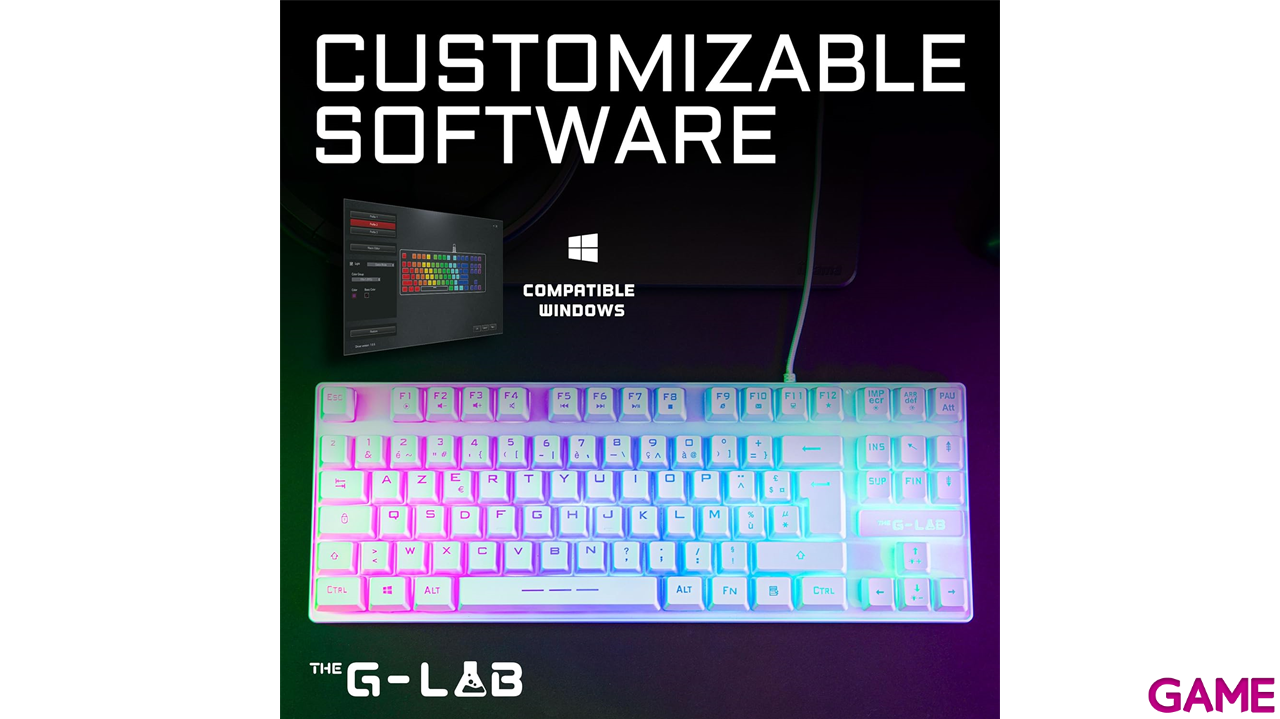 The G-Lab Keyz Caesium TKL RGB Membrana Blanco - Teclado Gaming-5