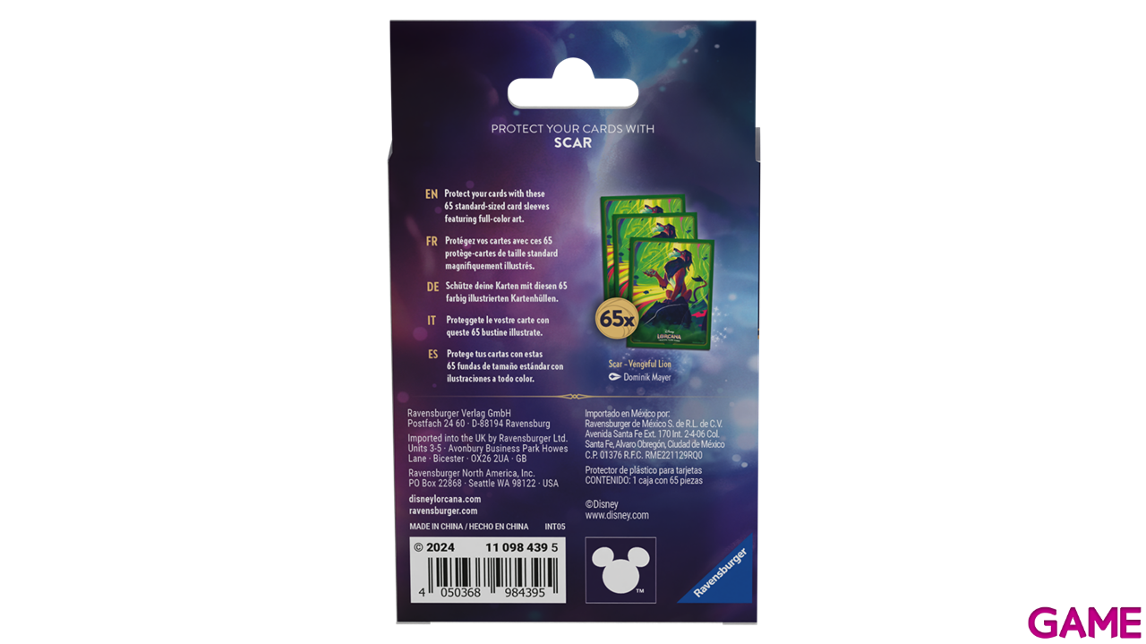 Disney Lorcana: Azurita Sea Starter Card Sleeves A - Scar Vengeful Lion-0
