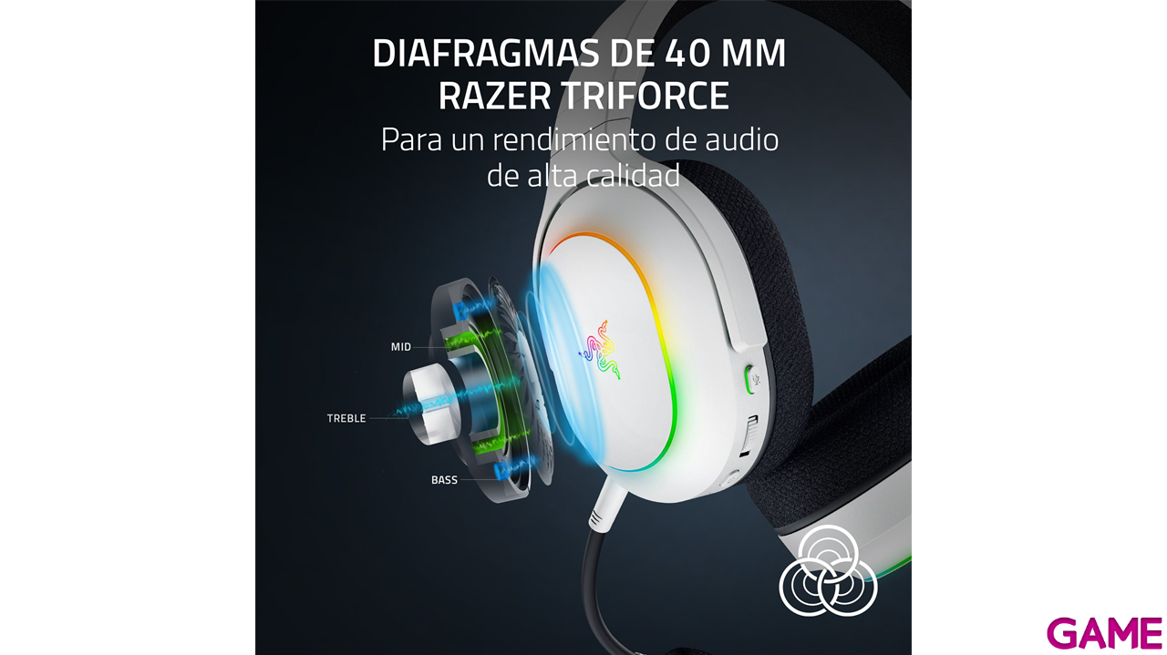 Razer Barracuda X Chroma Bluetooth Wireless Blanco PC - PS5 - PS4 - XBOX - Switch - Movil - Auriculares Gaming-4