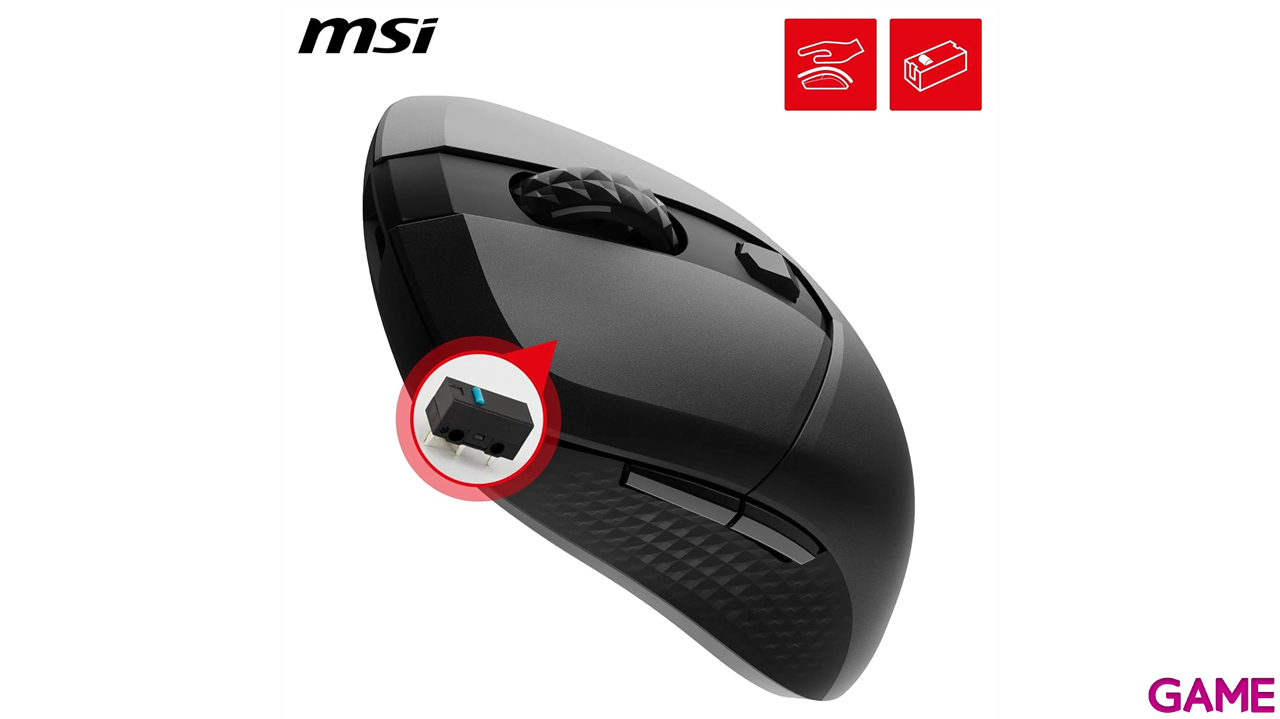 MSI Versa 300 Wireless Bluetooth optico 8000 DPI Negro - Raton Gaming-4