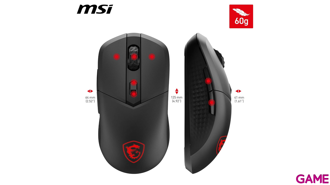 MSI Versa 300 Wireless Bluetooth optico 8000 DPI Negro - Raton Gaming-5