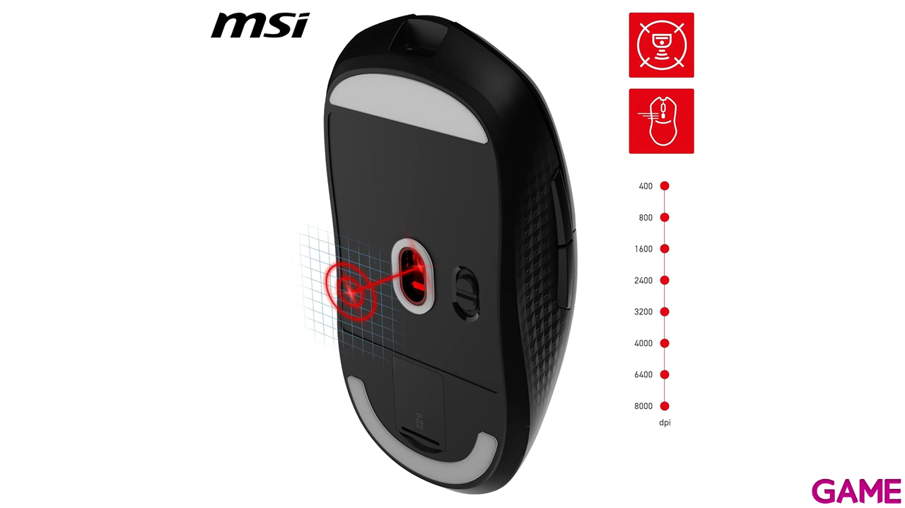 MSI Versa 300 Wireless Bluetooth optico 8000 DPI Negro - Raton Gaming-6
