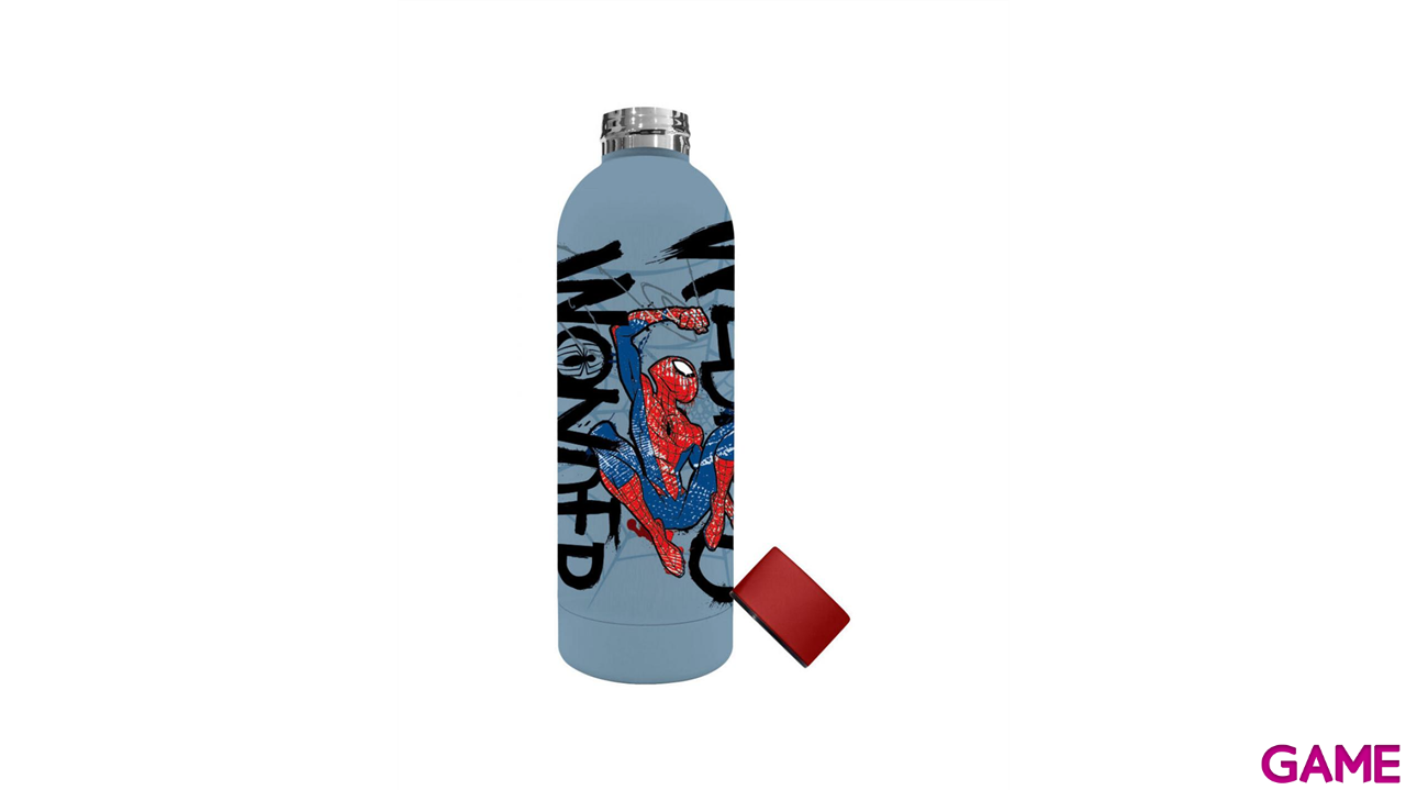Botella soft touch de acero inoxidable Marvel Spiderman de 500 ml-0
