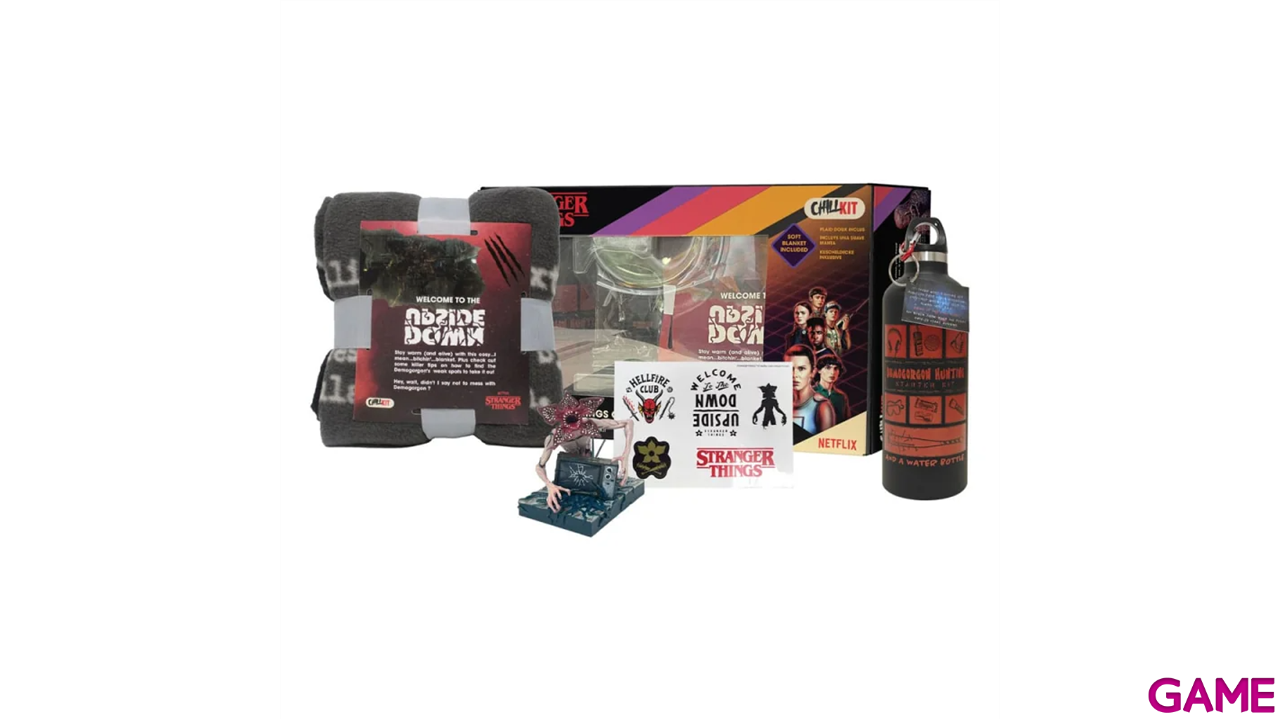 Caja de regalo Stranger Things (Figura + Botella + manta + pegatinas)-0