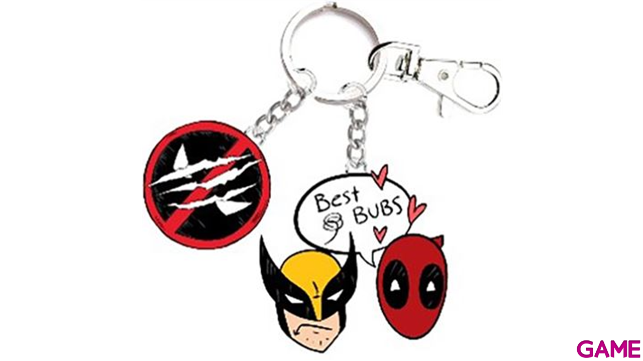 Set de 3 llaveros metalicos Marvel Deadpool y Lobezno-0