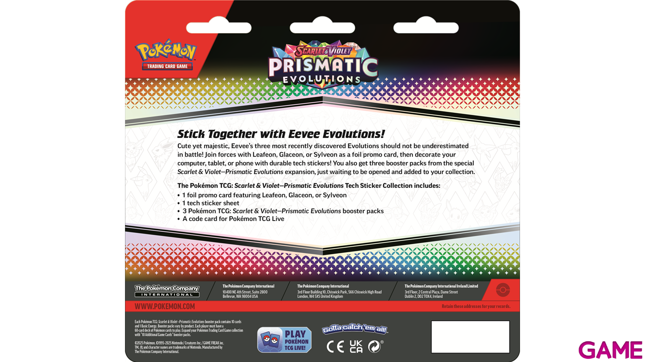 Pack de cartas con pegatinas especiales de Pokemon Escarlata y Purpura Evoluciones Prismáticas (In)-3