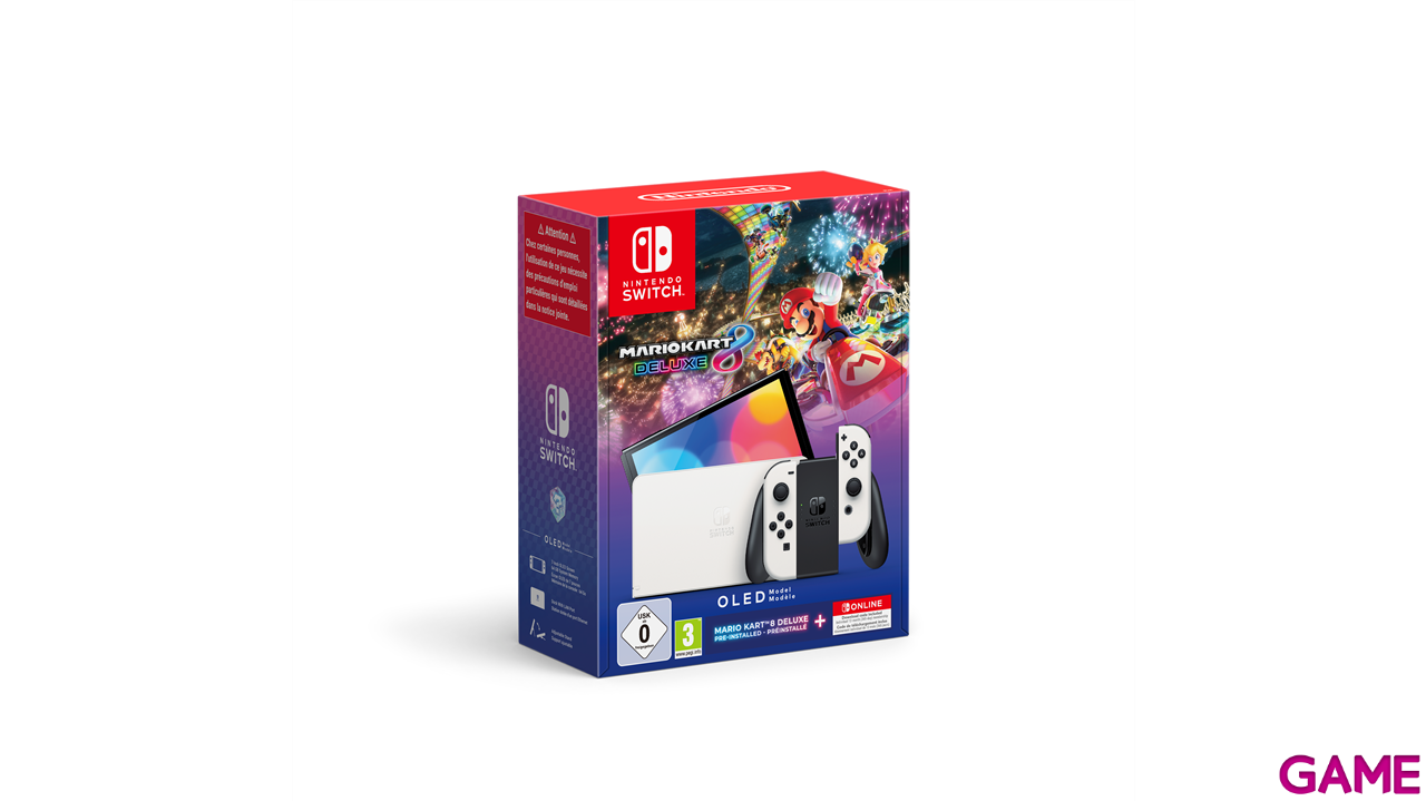 Nintendo Switch OLED Blanca + Mario Kart + 12 Meses Nintendo Online-2