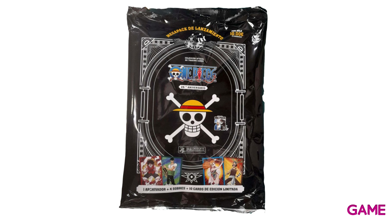 Megapack de cartas One Piece 25 aniversario (Archivador + 4 sobres + 10 cartas edicion limitada)-0