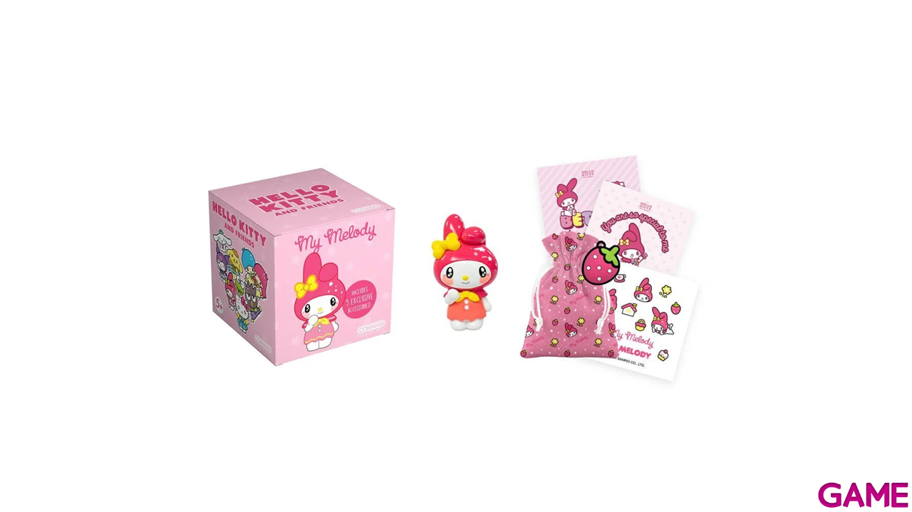Figura Hello Kitty My Melody Kawaii + extras en caja-0