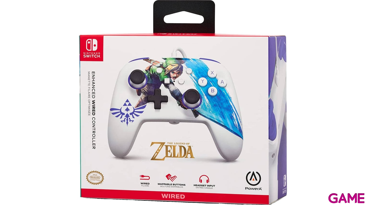 Controller con Cable PowerA Zelda Master Sword Attack -Licencia oficial--1