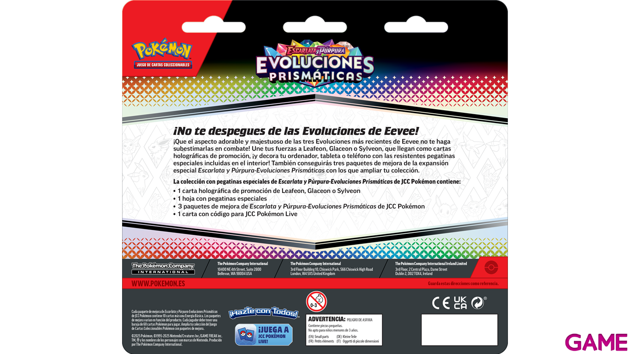 Pack de cartas con pegatinas especiales de Pokemon Escarlata y Purpura Evoluciones Prismáticas (Castellano)-0