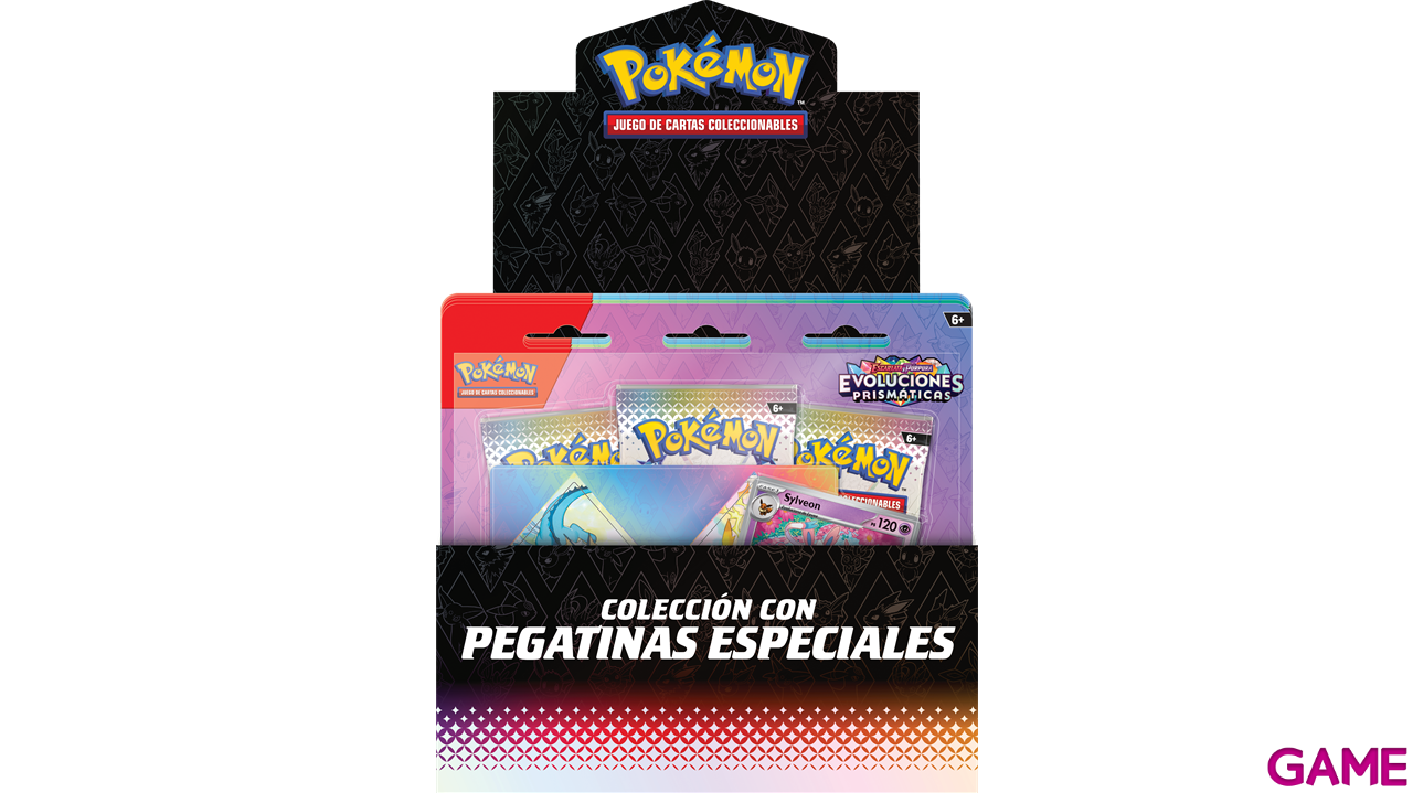 Pack de cartas con pegatinas especiales de Pokemon Escarlata y Purpura Evoluciones Prismáticas (Castellano)-4