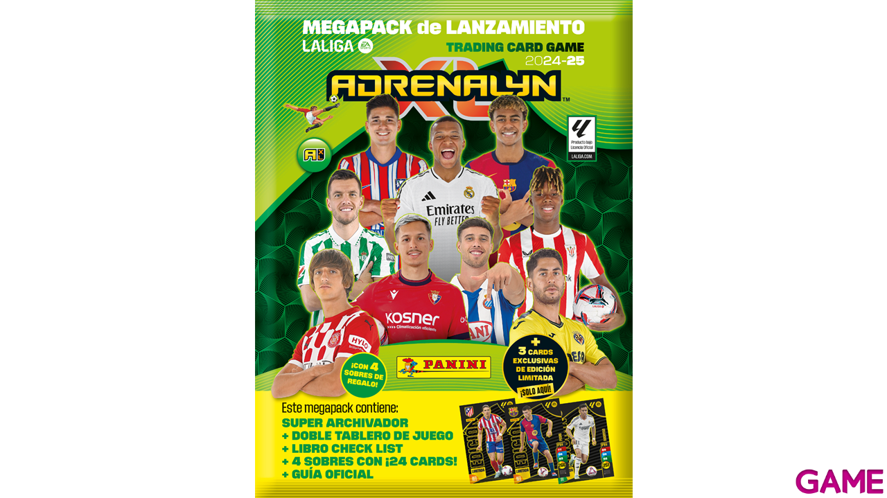Megapack Adrenalyn 2024/2025 (Archivador + tablero + check list + 4 sobres + 3 cartas especiales + Guia )-0