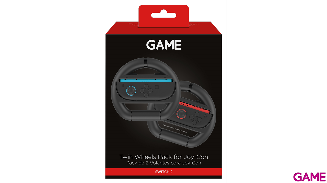 GAME GM-34254 Pack de 2 Volantes negros para Joy-Con Switch2-1