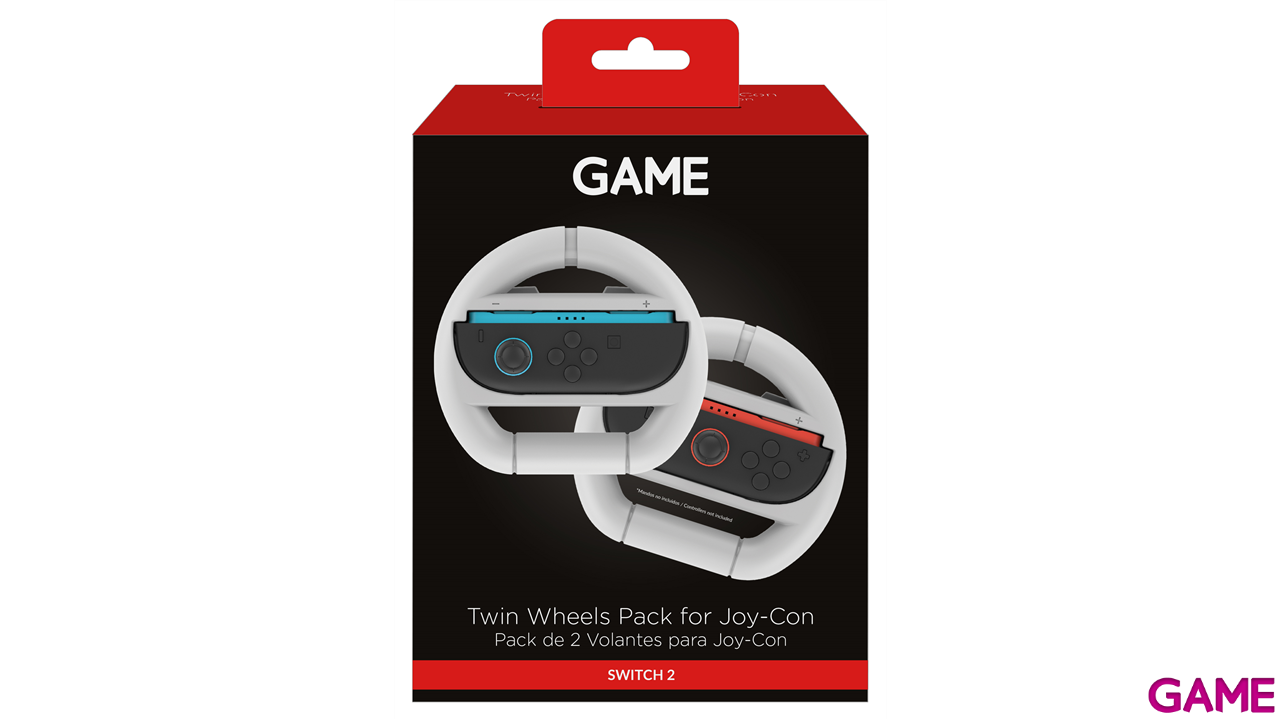 GAME GM-34261 Pack de 2 Volantes blancos para Joy-Con Switch2-1
