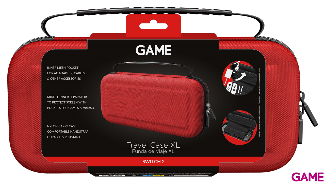 GAME GM-34278 Bolsa de transporte Roja para Switch2-2