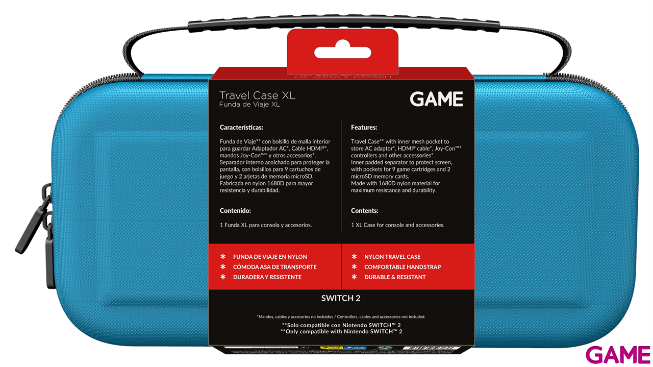 GAME GM-34285 Bolsa de transporte Azul para Switch2-0
