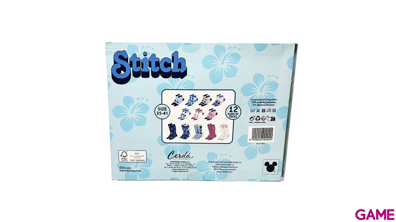 Caja regalo 12 pares de calcetines Stitch talla 35/41-1