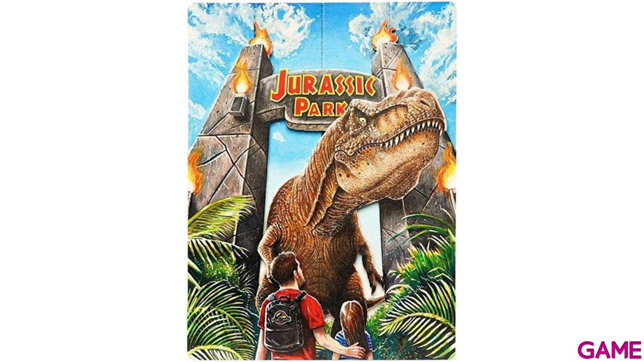 JURASSIC PARK REX ATTACK 35 X 45 CM WOODART 3D PRINT-0