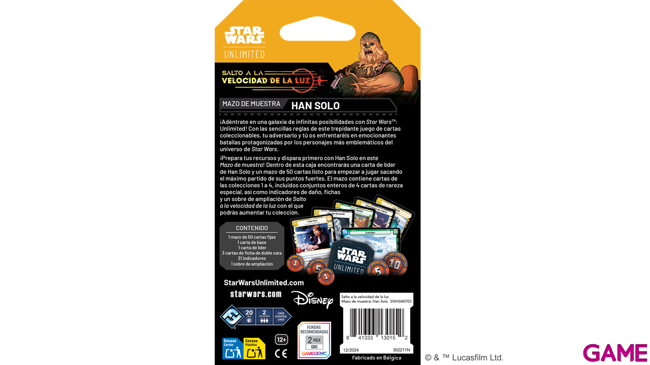 Mazo de cartas Star Wars Unlimited: Salto a la velocidad de la luz Han Solo-3