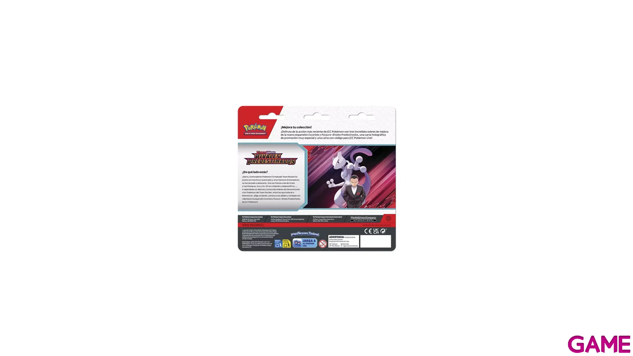 Pack de 3 Sobres de Refuerzo Pokemon Escarlata y Púrpura: Rivales Predestinados-1