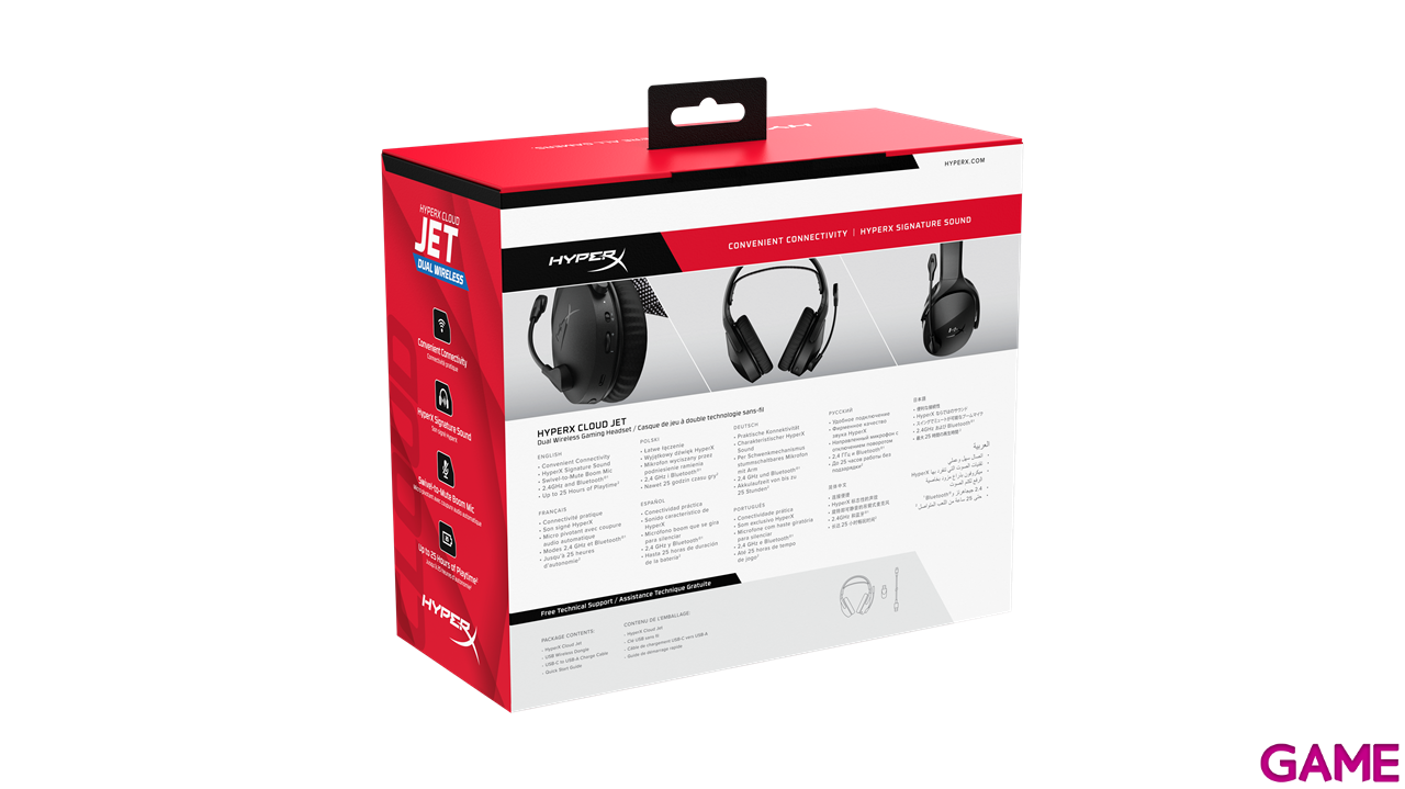 HyperX Cloud Jet Dual Wireless Negro - PC - PS5 - PS4 - Switch - Movil - Auriculares Gaming-1