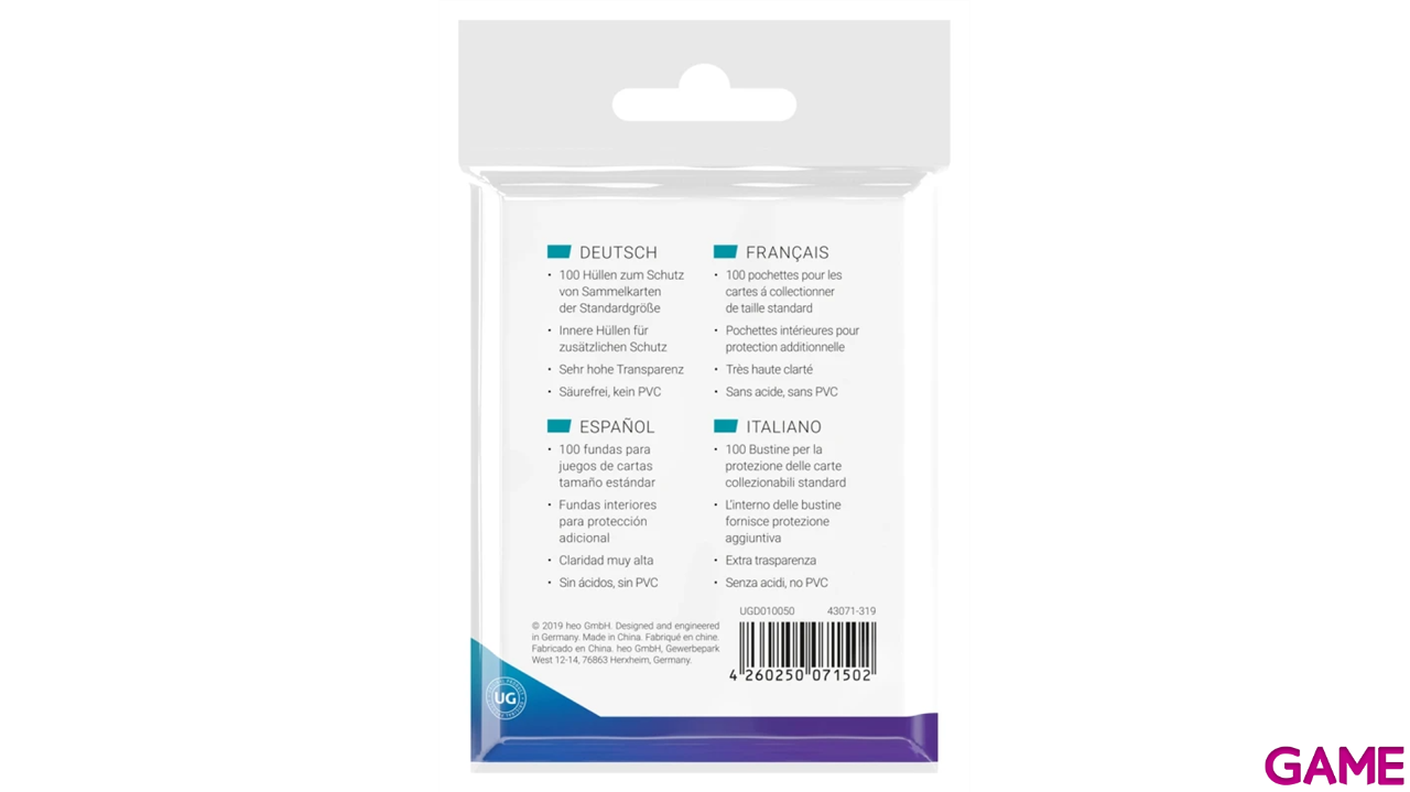 Fundas para cartas Ultimate Guard Precise-Fit Sleeves Tamaño Standard (100 uds)-0