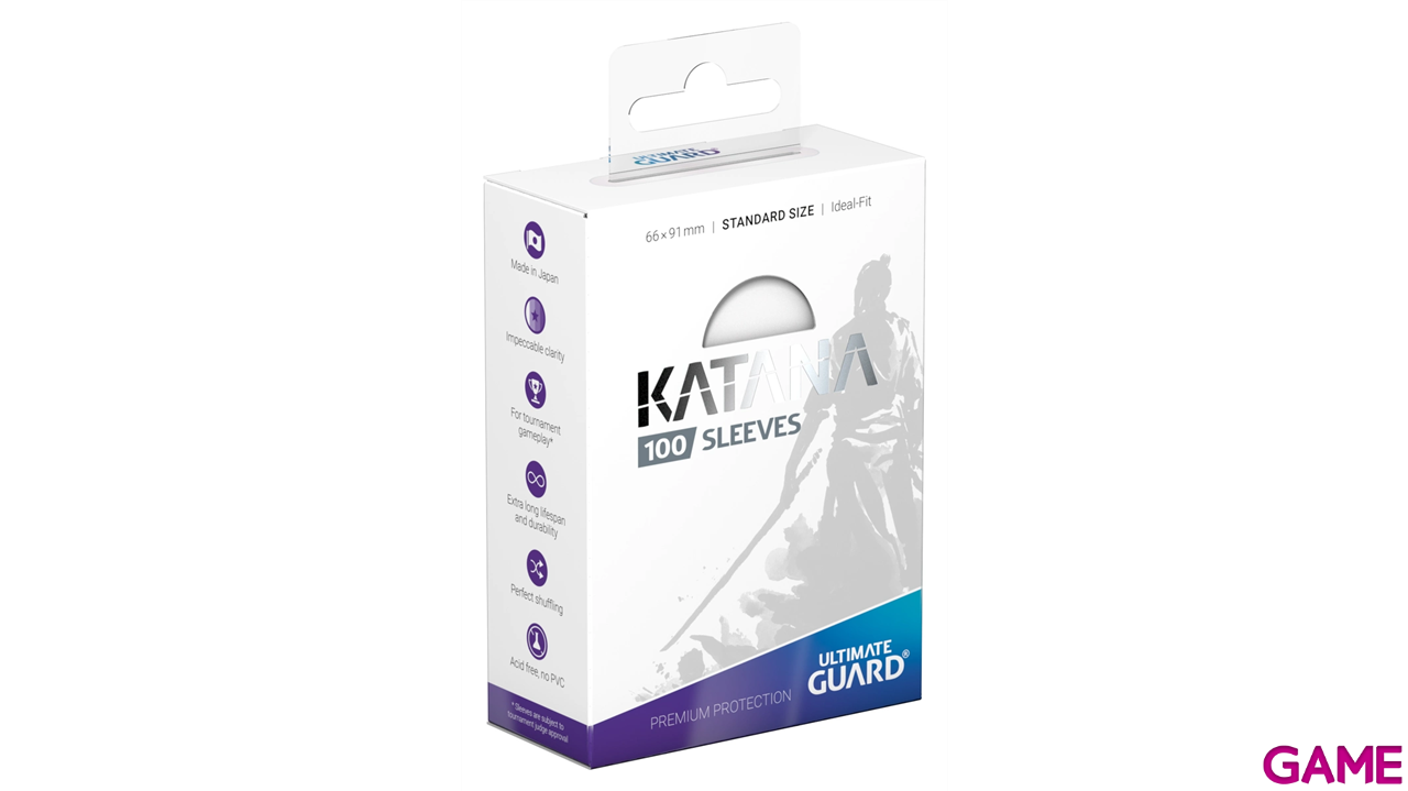 Fundas para cartas Ultimate Guard Katana Sleeves Tamaño Standard de color transparente (100 uds)-2