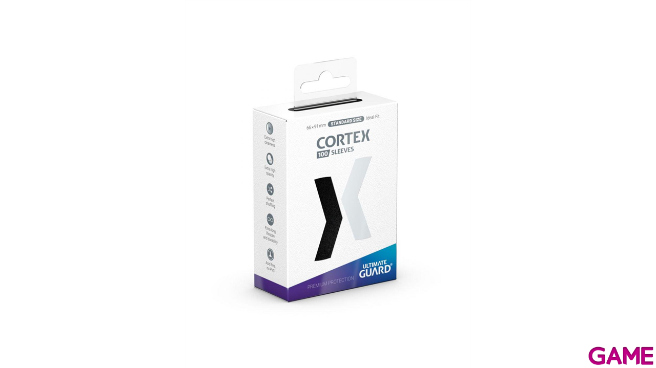 Fundas para cartas Ultimate Guard Cortex Sleeves Tamaño Standard de color negro (100 uds)-1