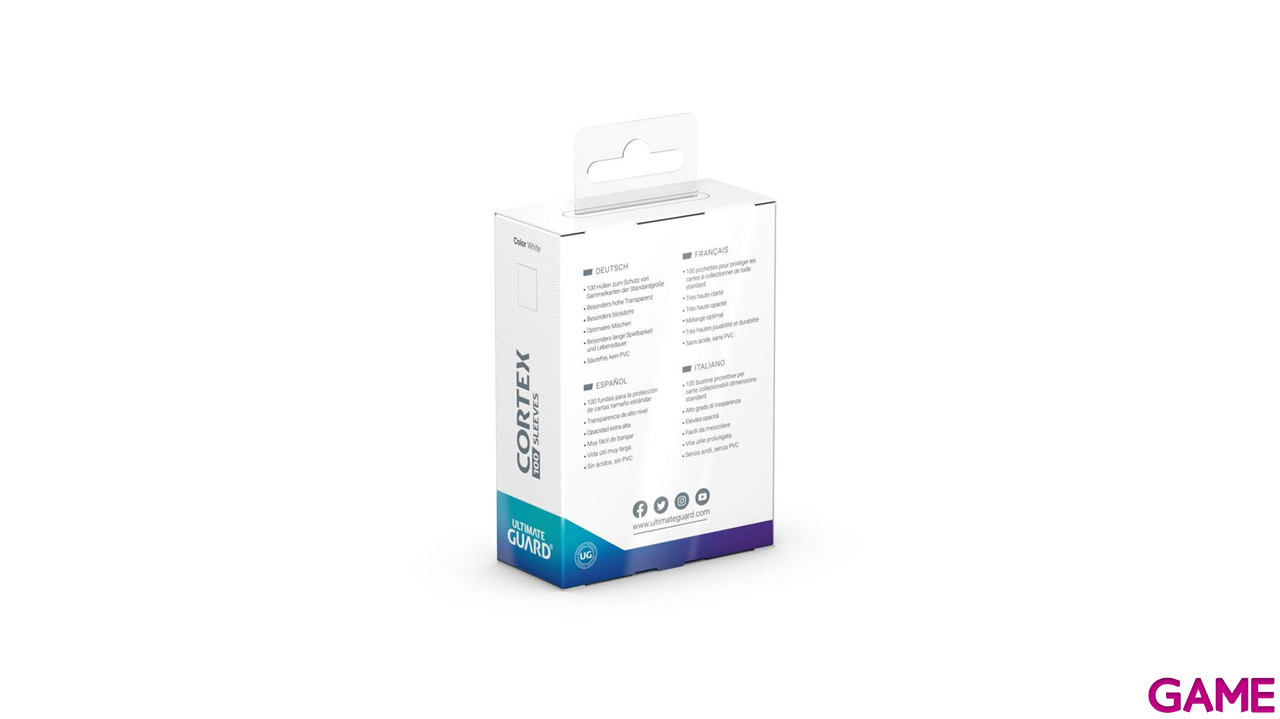 Fundas para cartas Ultimate Guard Cortex Sleeves Tamaño Standard de color blanco (100 uds)-0