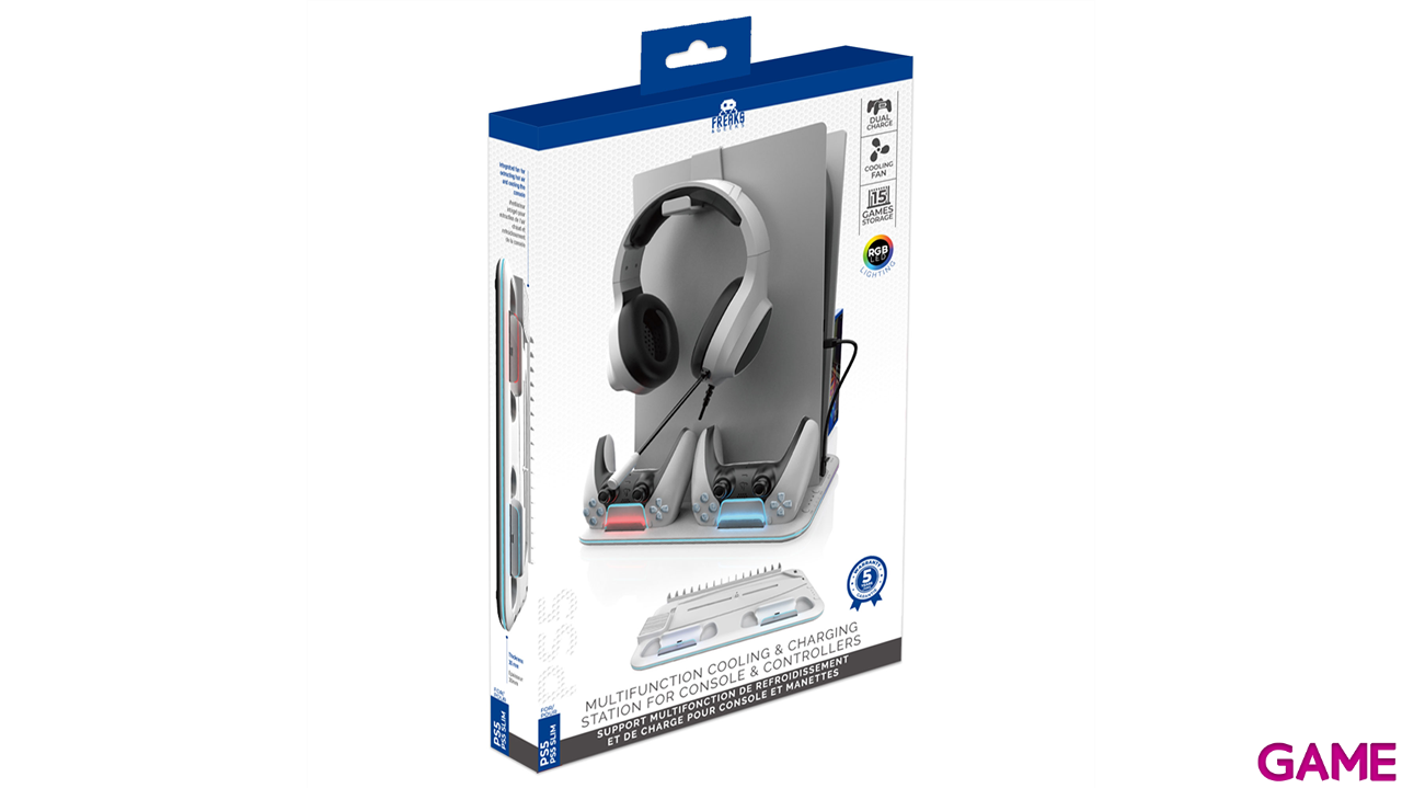 Soporte Cargador Trade Invaders con ventilación y luz RGB para PS5/PS5 Slim-2