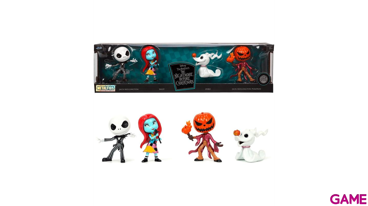 Pack de 4 figuras metalicas Pesadilla antes de Navidad de 7 cm-1
