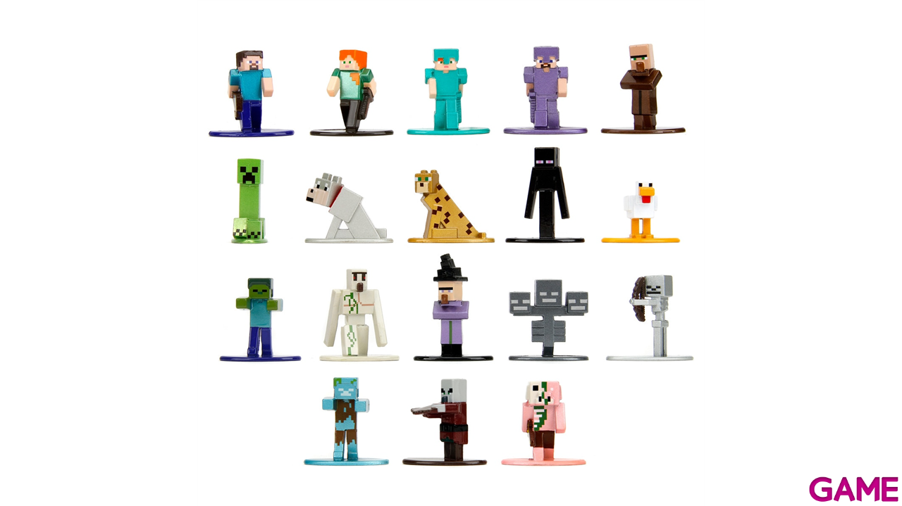 Pack de  18 figuras metalicas Minecraft  de 4 cm-1