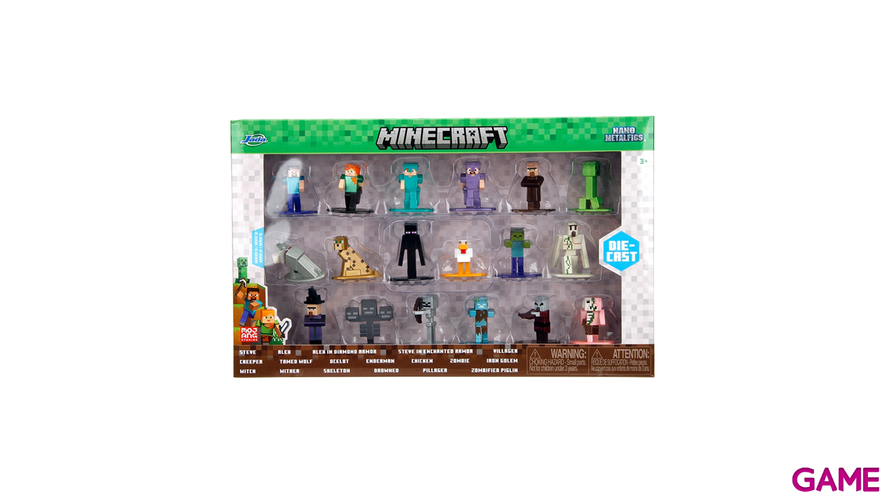 Pack de  18 figuras metalicas Minecraft  de 4 cm-3