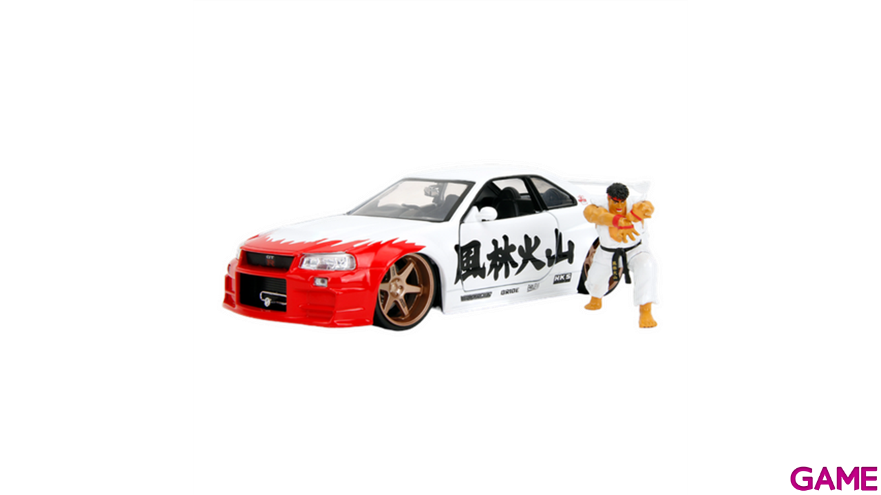 Pack Figura y Vehículo Street Fighter II Ryu and Nissan Skyline Gt-R Set (Escala 1/24)-6