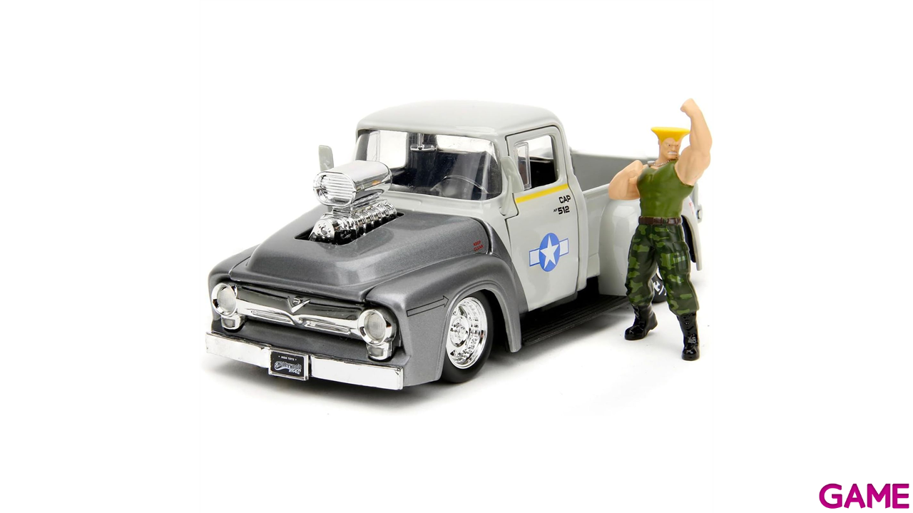 Pack Figura y Vehículo Street Fighter II Guile and 1956 Ford Pickup (Escala 1/24)-0