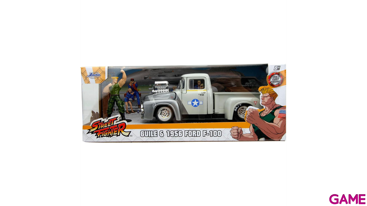 Pack Figura y Vehículo Street Fighter II Guile and 1956 Ford Pickup (Escala 1/24)-1