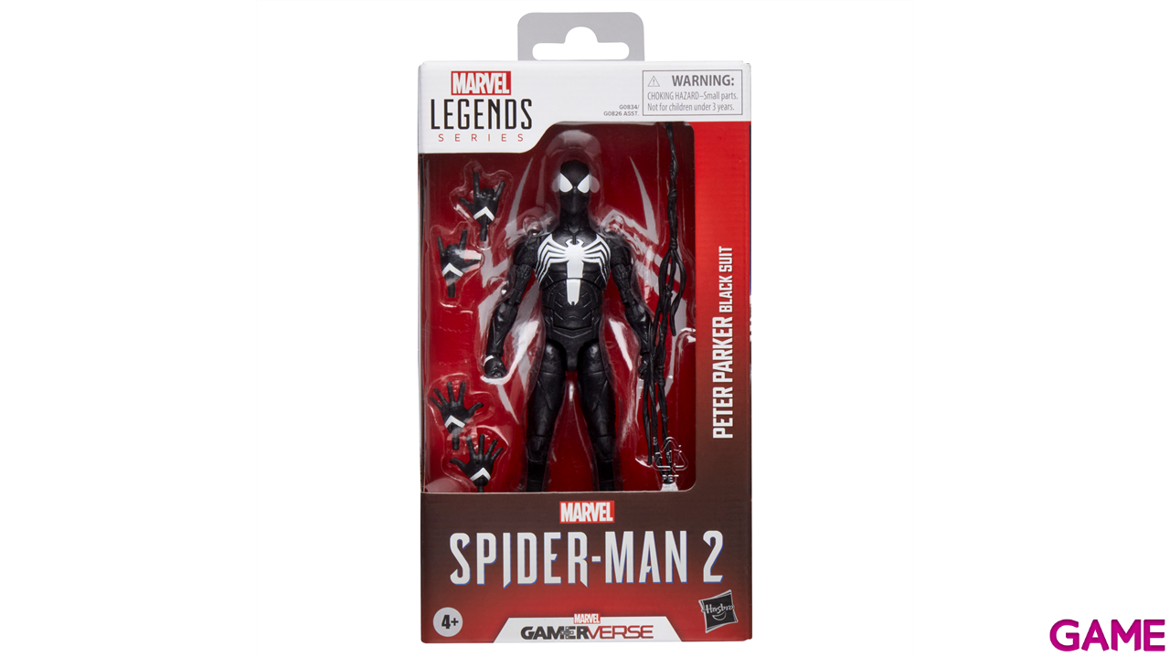 Figura Spiderman Marvel Legends Series Gamerverse Peter Parker (Traje Negro) de 15 Cm-2