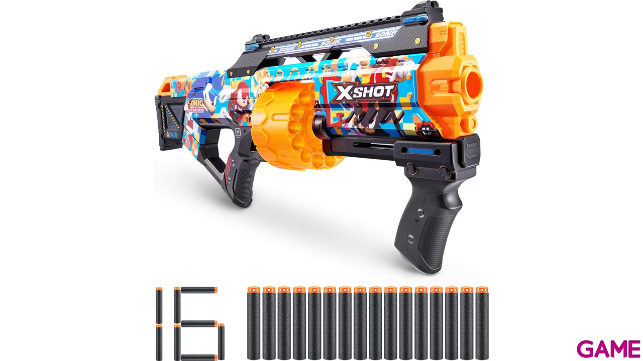 Pistola Grande Sonic X-Shot 16 Dardos-0