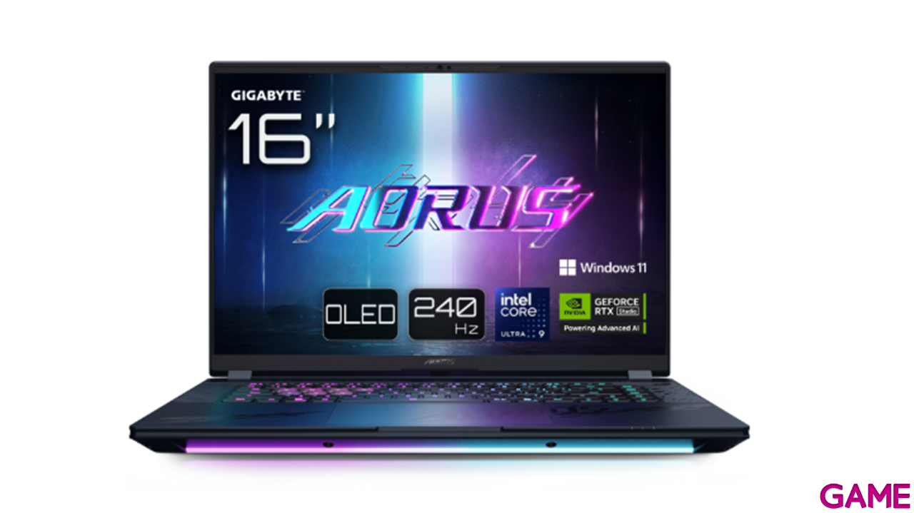 Gigabyte AORUS Master 16 U9-275HX - RTX 5080 - 32GB - 1TB SSD - 16´´ OLED 240Hz - W11 Pro - Ordenador Portatil Gaming-0