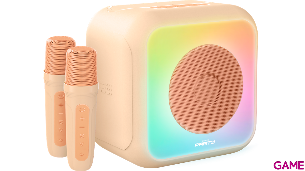 Altavoz karaoke con 2 micrófonos inalámbricos multicolor-1