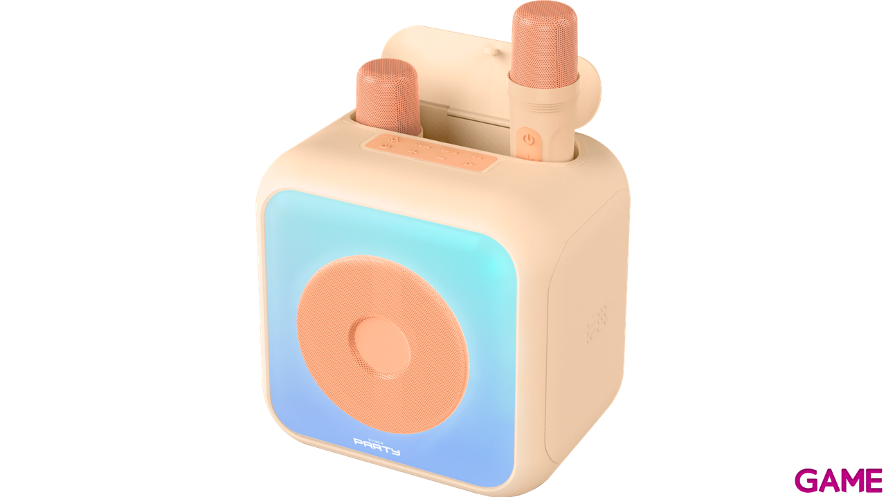 Altavoz karaoke con 2 micrófonos inalámbricos multicolor-6