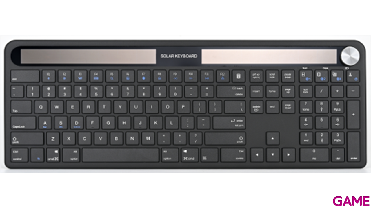 GAME Home And Work KH-SW Solar Wireless Bluetooth Negro Spanish Layout - Teclado-0