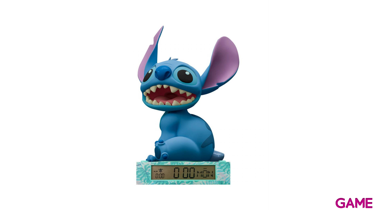 Lampara 3D Stitch con despertador y fecha-1